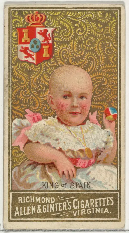 King of Spain, from World's Sovereigns series (N34) for Allen & Ginter Cigarettes Wall Art by Allen & Ginter - High-Resolution Digital Print