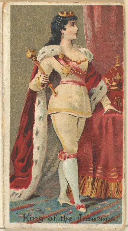 King of the Amazons, from the Occupations for Women series (N166) for Old Judge and Dogs Head Cigarettes Wall Art by Goodwin & Company - High-Resolution Digital Print