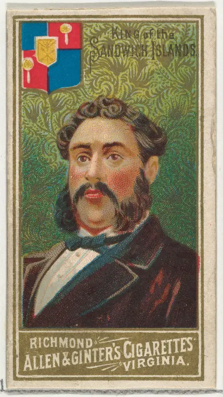 King of the Sandwich Islands, from World's Sovereigns series (N34) for Allen & Ginter Cigarettes Wall Art by Allen & Ginter - High-Resolution Digital Print