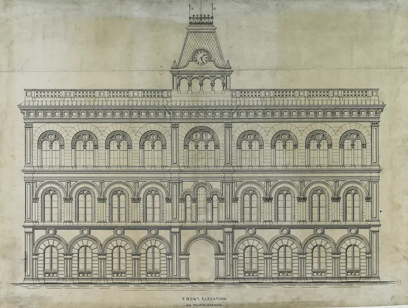 Kings County Courthouse Competition, Chicago, Illinois, Elevation
