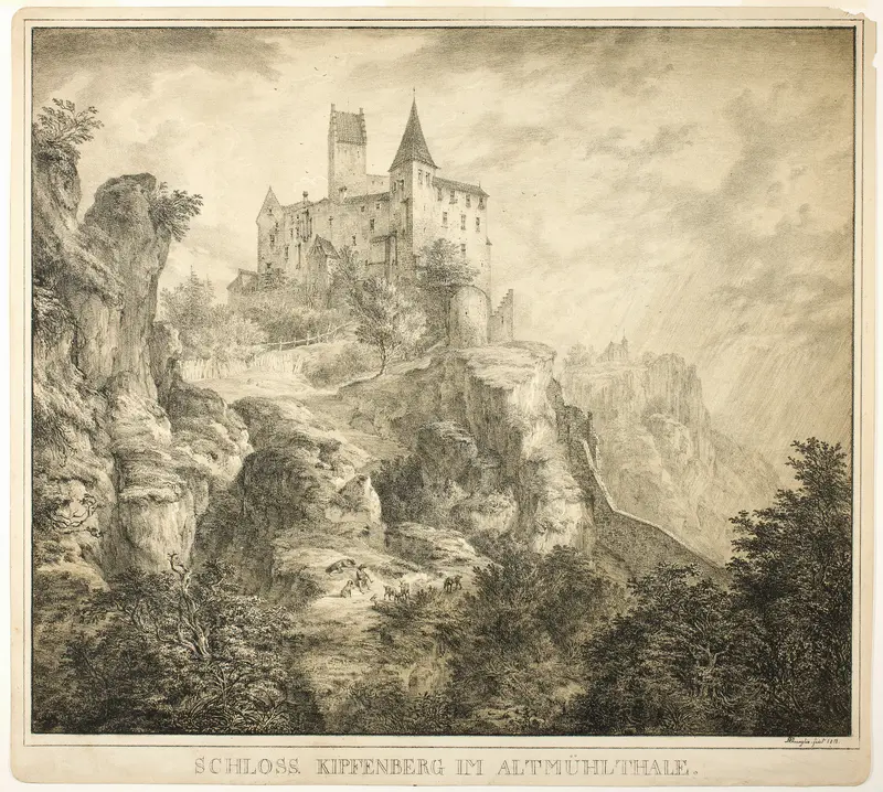 Kipfenberg Castle in the Valley of Altmühl Wall Art by Domenico Quaglio - High-Resolution Digital Print