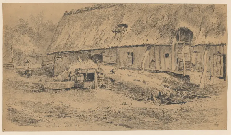 Kippen bij een boerenschuur te Veules Wall Art by Carel Nicolaas Storm van 's-Gravesande - High-Resolution Digital Print