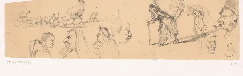 Kippen, dragers en koppen Wall Art by Unknown - High-Resolution Digital Print