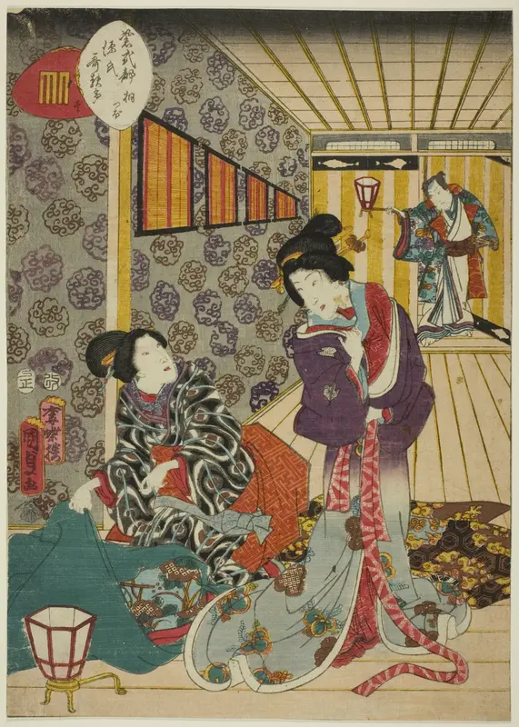 Kiritsubo, No. 1 from the series "Murasaki Shikibu's Genji Cards (Murasaki Shikibu Genji karuta)"