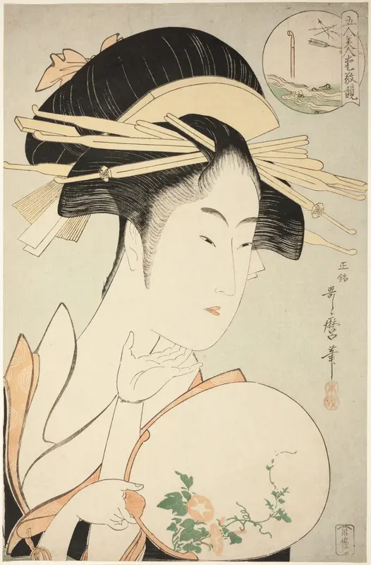 Kisegawa of the Matsubaya, from the series "Comparing the Charms of Five Beauties (Gonin bijin aikyo kurabe)"