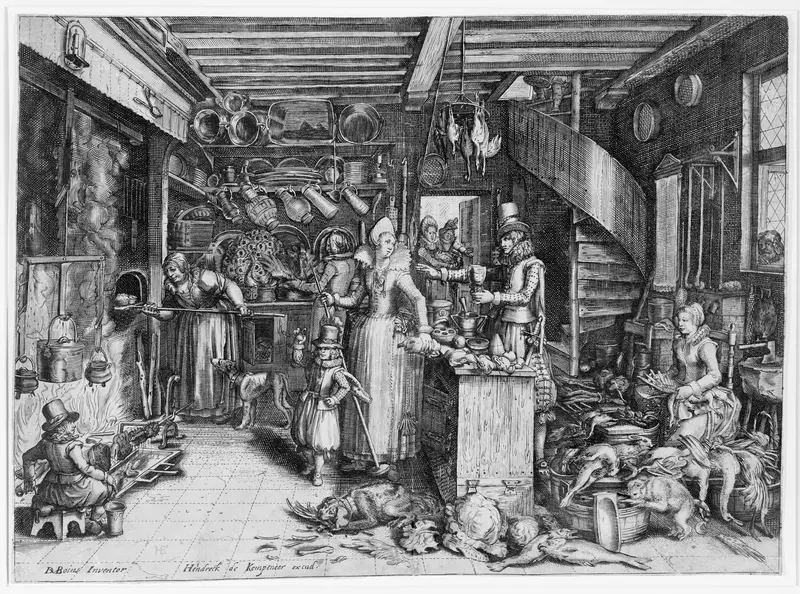 Kitchen Interior Wall Art by David Vinckboons - High-Resolution Digital Print