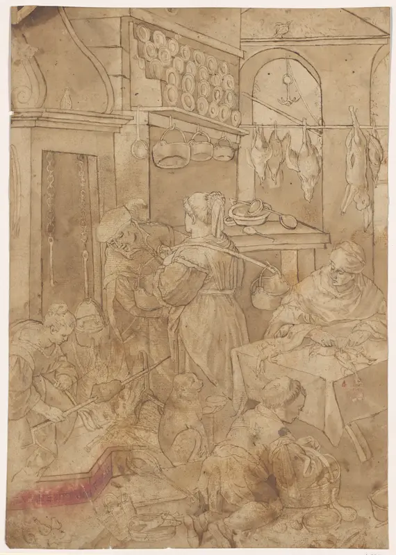 Kitchen Scene Wall Art by Copy after Leandro (?) Bassano - High-Resolution Digital Print
