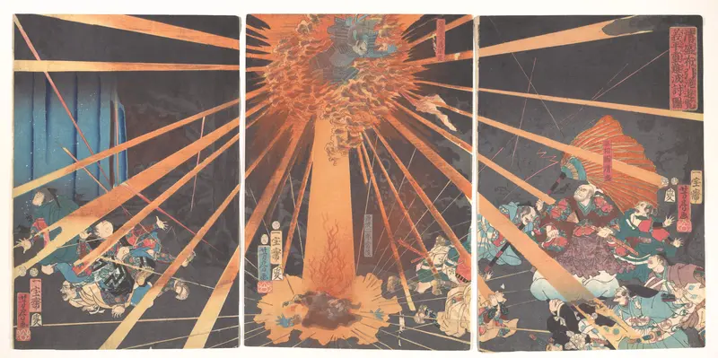 Kiyomori’s Visit to Nunobiki Waterfall: The Ghost of Yoshihira Taking Revenge on Nanba