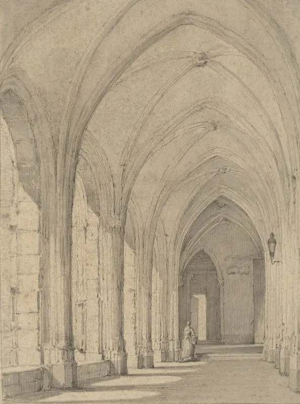 Kloostergang bij de Domkerk te Utrecht Wall Art by Johannes Jelgerhuis - High-Resolution Digital Print