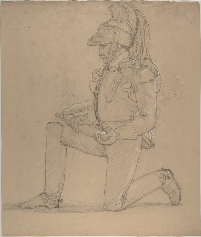 Kneeling Cuirassier Wall Art by Pierre Narcisse Guérin - High-Resolution Digital Print
