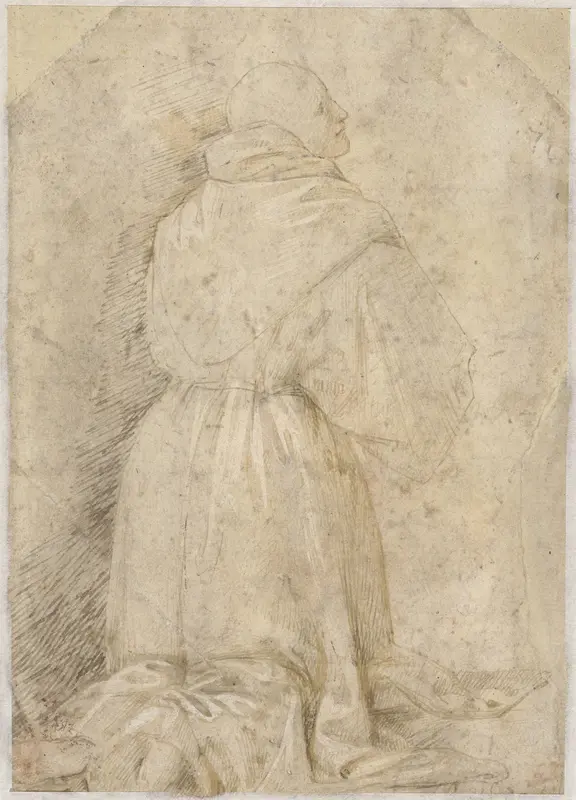 Knielende monnik, op de rug gezien Wall Art by Domenico Ghirlandaio - High-Resolution Digital Print