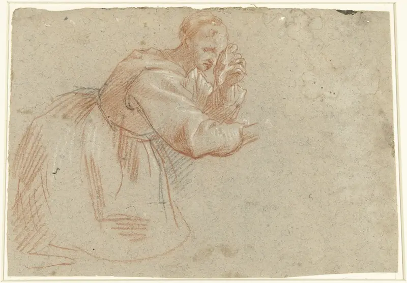 Knielende wenende vrouw (Maria Magdalena?) Wall Art by anonymous - High-Resolution Digital Print