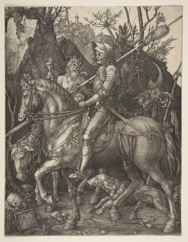 Knight, Death and the Devil Wall Art by Albrecht Dürer - High-Resolution Digital Print