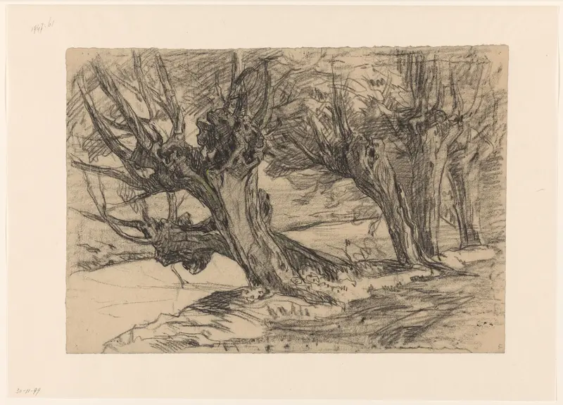Knotwilgen aan een sloot Wall Art by Wilhelmus Johannes Steenhoff - High-Resolution Digital Print