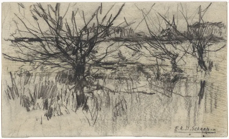 Knotwilgen langs het water Wall Art by Egbert Rubertus Derk Schaap - High-Resolution Digital Print