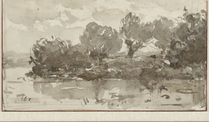 Knotwilligen aan de waterkant te Loosdrecht Wall Art by Willem Roelofs (I) - High-Resolution Digital Print