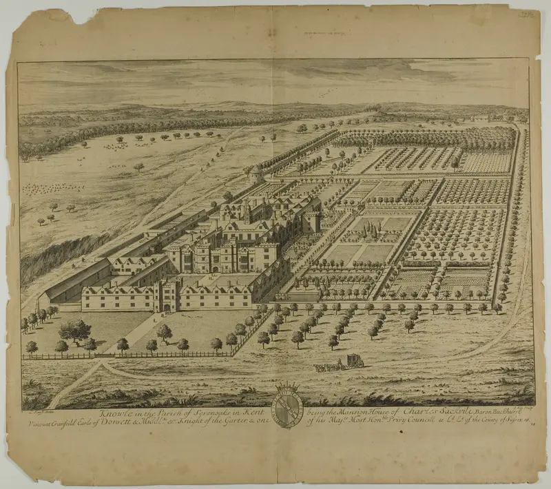Knowle in the Parish of Sevenoaks in Kent, plate 24 from Britannia Illustrata Wall Art by Johannes Kip - High-Resolution Digital Print