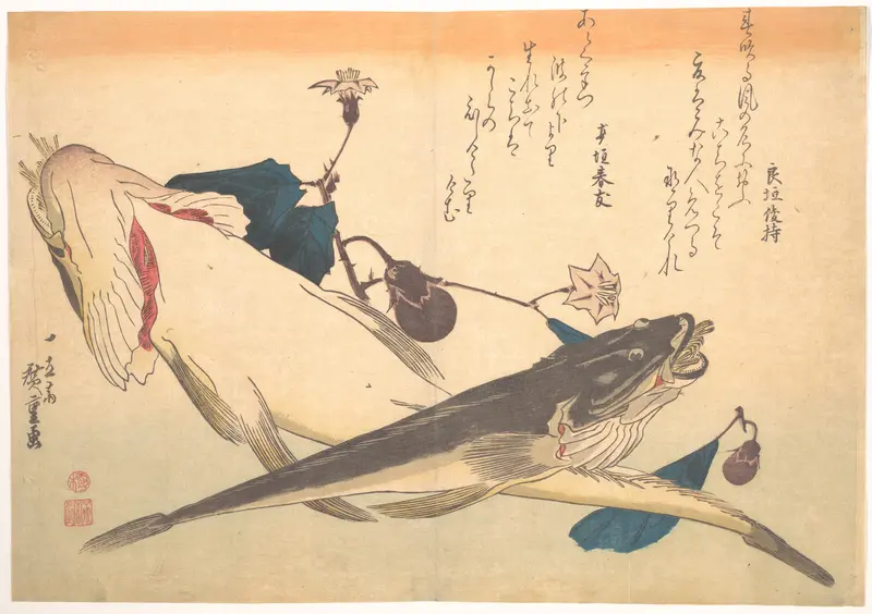Kochi Fish with Eggplant, from the series Uozukushi (Every Variety of Fish)