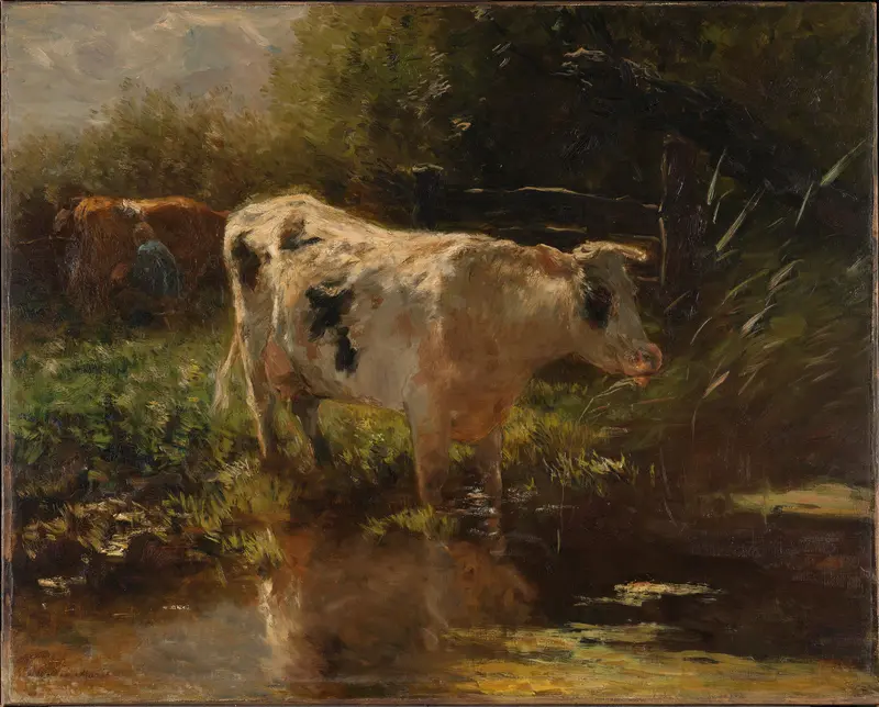 Koe aan de slootkant Wall Art by Willem Maris - High-Resolution Digital Print
