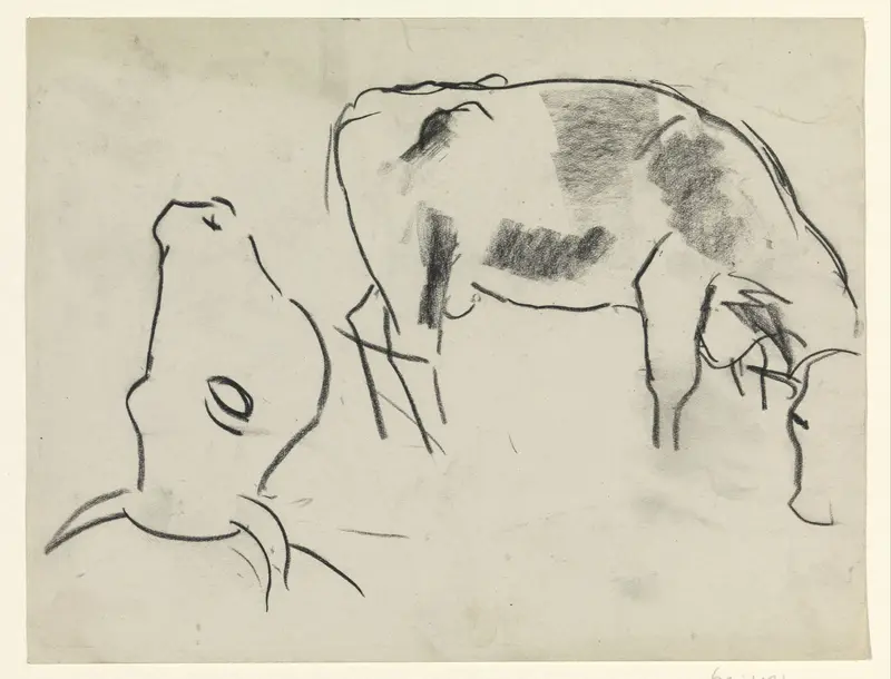 Koe en koeienkop Wall Art by Leo Gestel - High-Resolution Digital Print