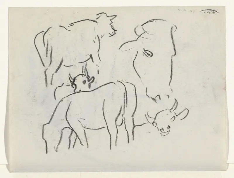 Koeien en koeienkoppen Wall Art by Leo Gestel - High-Resolution Digital Print
