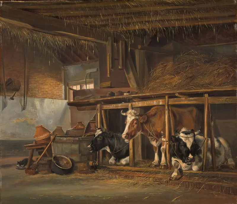 Koeien op stal Wall Art by Jan van Ravenswaay - High-Resolution Digital Print