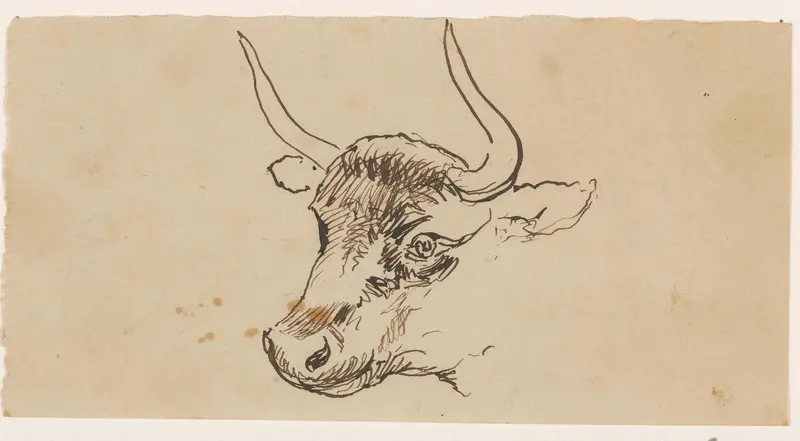 Koeienkop met horens Wall Art by Johannes Tavenraat - High-Resolution Digital Print