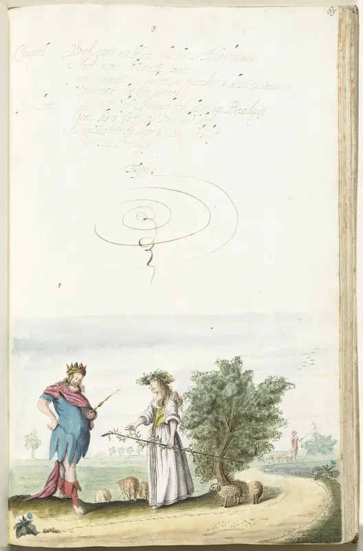 Koning en herderin in gesprek Wall Art by Gesina ter Borch - High-Resolution Digital Print