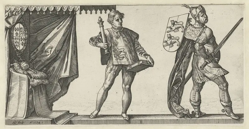 Koning Willem de Veroveraar en een heraut Wall Art by Hendrick Goltzius - High-Resolution Digital Print