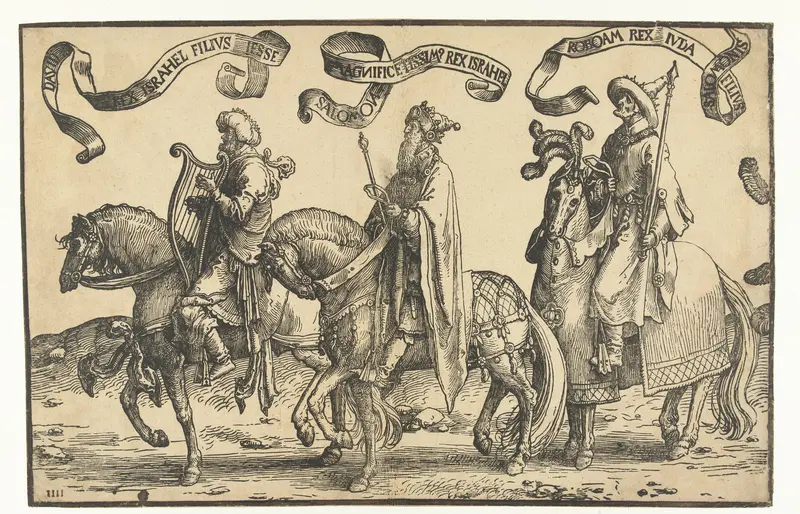 Koningen David, Salomo en Jerobeam Wall Art by Lucas van Leyden - High-Resolution Digital Print