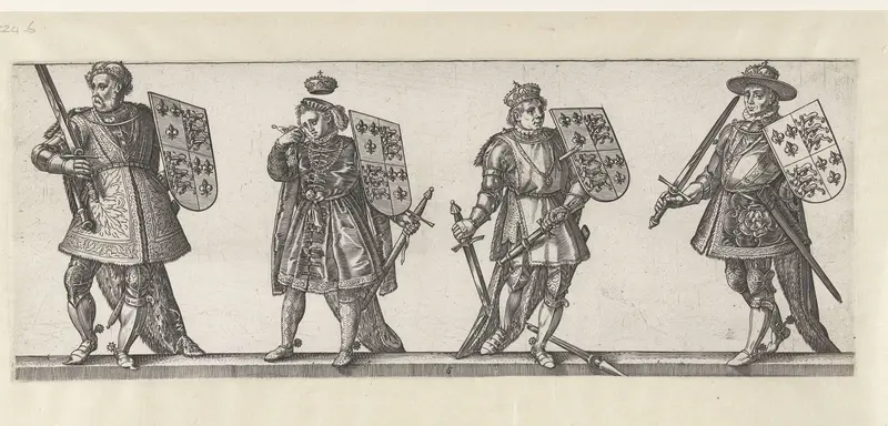 Koningen Edward IV, Edward V, Richard III en Hendrik VII Wall Art by Hendrick Goltzius - High-Resolution Digital Print