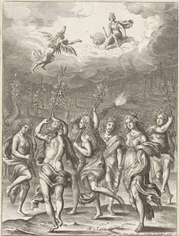 Koningin Amata en haar dochter Lavinia dansend met de bacchanten Wall Art by Unknown - High-Resolution Digital Print