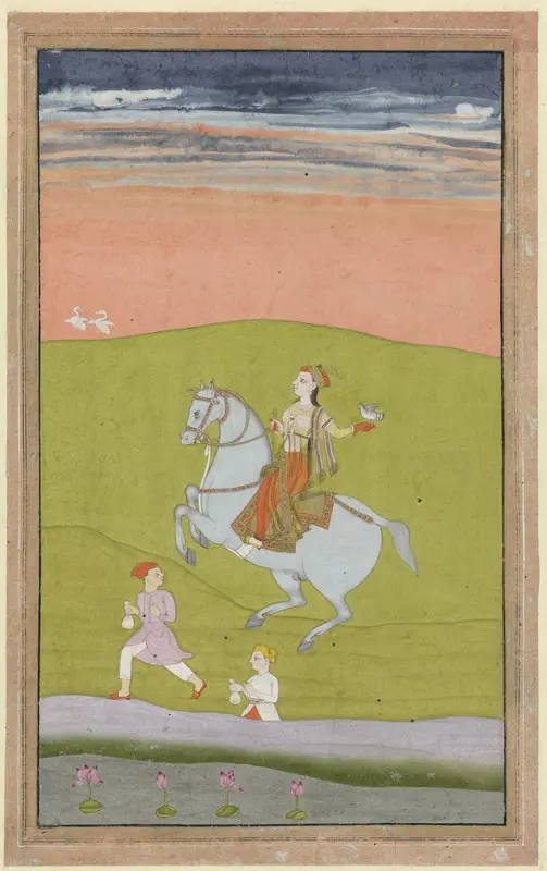 Koningin Chand Bibi te paard Wall Art by anonymous - High-Resolution Digital Print