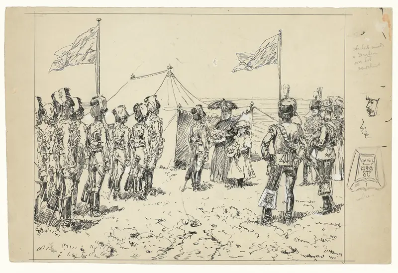 Koningin Emma met prinses Wilhelmina bij een militaire oefening op de Kempenbergerheide, 1893 Wall Art by Jan Hoynck van Papendrecht - High-Resolution Digital Print