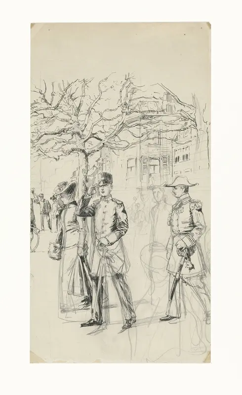 Koningin Wilhelmina en Prins Hendrik tijdens hun bezoek aan de koningin-moeder te 's-Gravenhage, 20 maart 1901 Wall Art by Jan Hoynck van Papendrecht - High-Resolution Digital Print