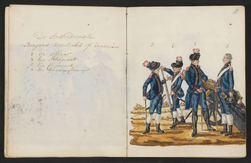 Konstabels of kanonniers van het Amsterdamse exercitiegenootschap in 1783-1787 Wall Art by S.G. Casten - High-Resolution Digital Print