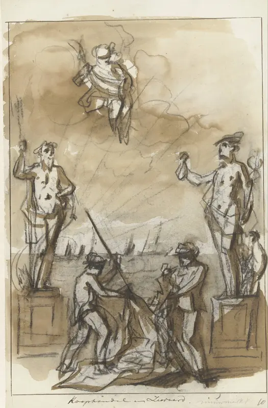 Koophandel en Zeevaart, decoratie op de Nieuwmarkt, 1795 Wall Art by Jurriaan Andriessen - High-Resolution Digital Print