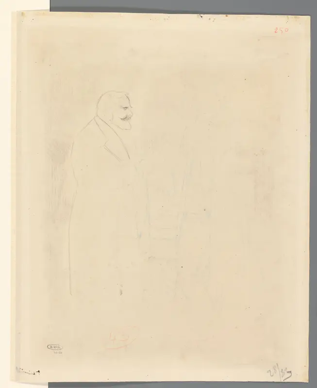 Kop en bovenlichaam van een man Wall Art by Théophile Alexandre Steinlen - High-Resolution Digital Print