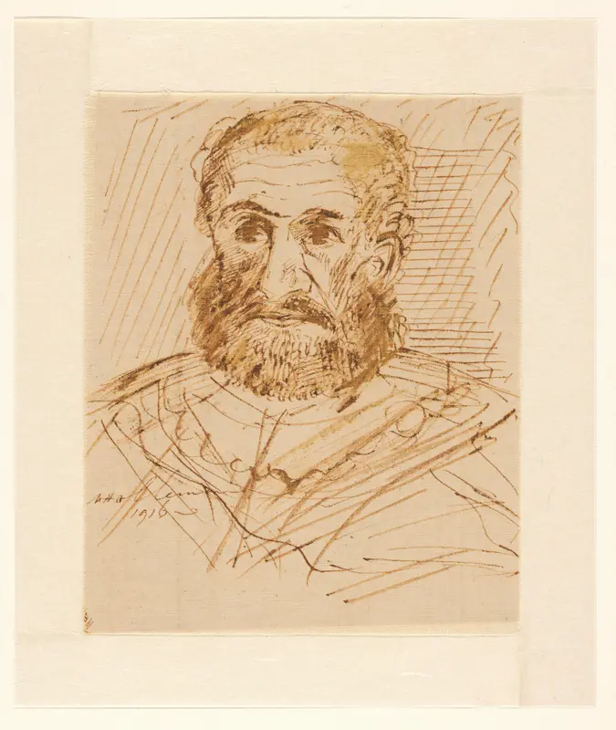 Kop van een man met baard Wall Art by Unknown - High-Resolution Digital Print