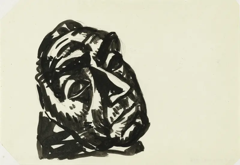 Kop van een man schuin naar rechtsboven kijkend Wall Art by Leo Gestel - High-Resolution Digital Print