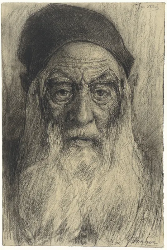 Kop van een oude man met baard, te Tanger Wall Art by Jac van Looij - High-Resolution Digital Print