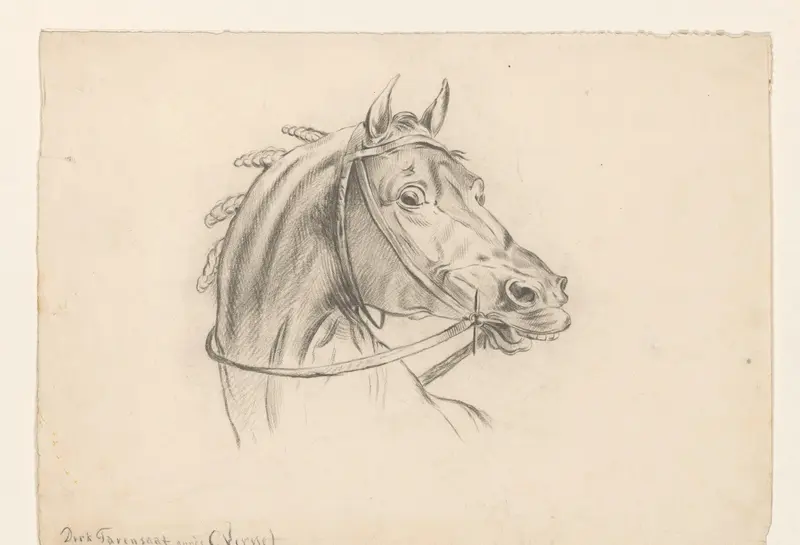 Kop van een paard, naar rechts Wall Art by Dirk Arnoldus Tavenraat - High-Resolution Digital Print