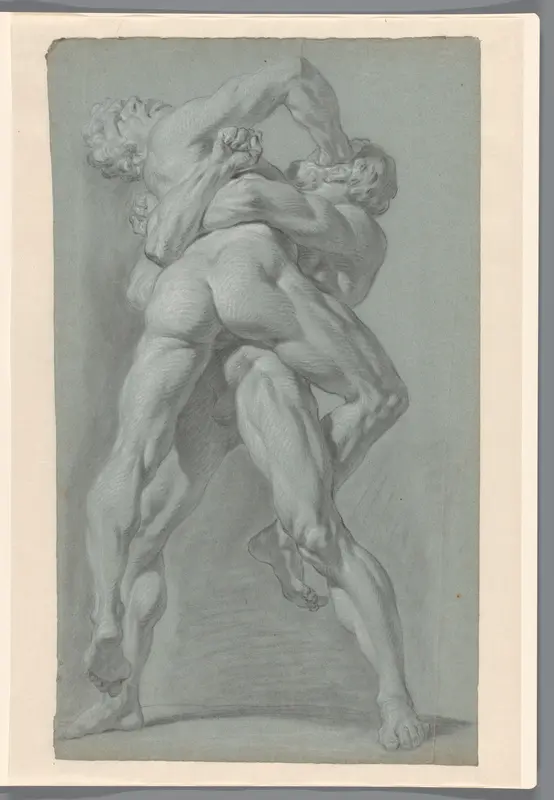 Kopie naar een beeldengroep van Hercules en Antaeus Wall Art by Cornelis Joseph d' Heur - High-Resolution Digital Print