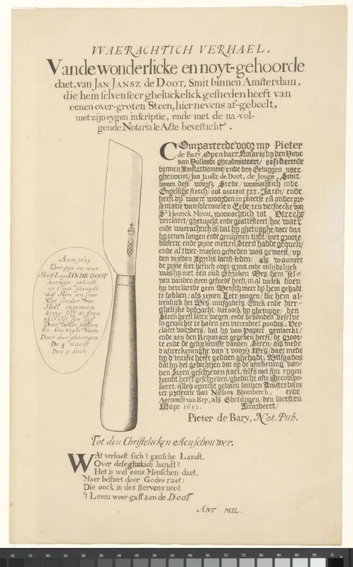 Kopie van de notariële akte met de beschrijving van de steensnijding van Jan de Dood Wall Art by anonymous - High-Resolution Digital Print