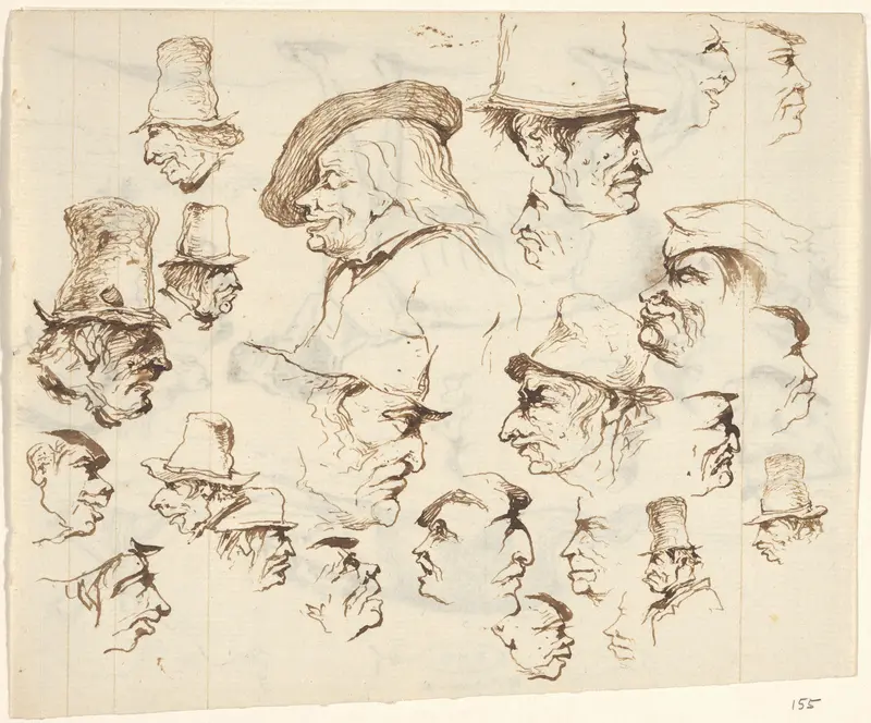 Kopstudies van drijvers Wall Art by Johannes Tavenraat - High-Resolution Digital Print