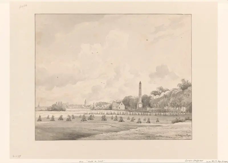 Korenveld met de Naald te Soestdijk Wall Art by Cornelis Steffelaar - High-Resolution Digital Print