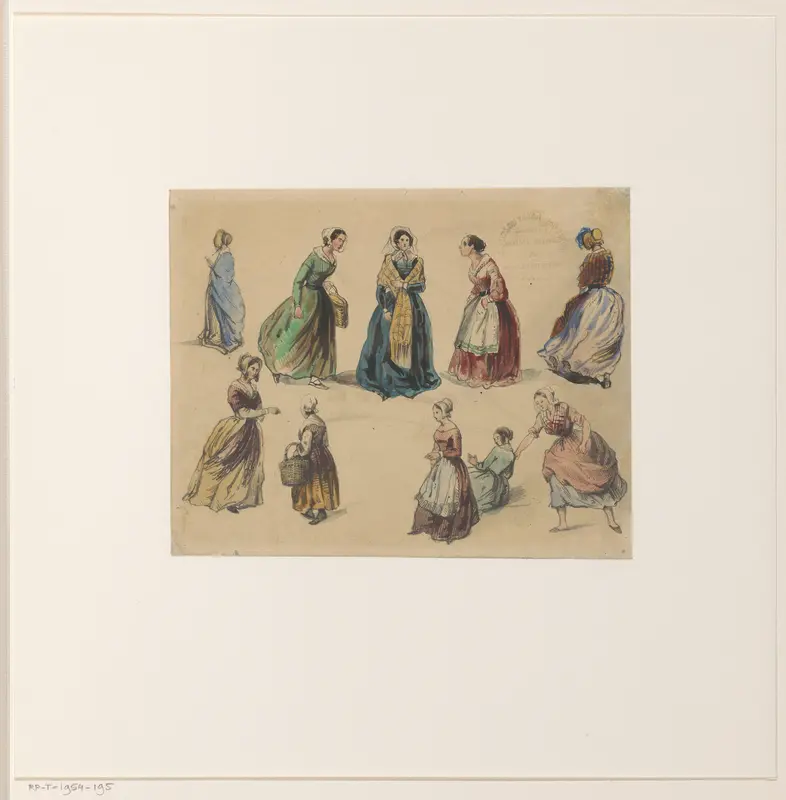 Kostuum- en bewegingsstudies Wall Art by Josef Eduard Tetar van Elven - High-Resolution Digital Print