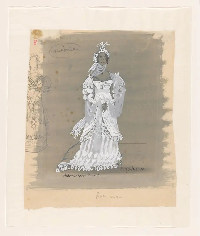 Kostuumontwerp voor Antonia, in "Les Contes d'Hoffmann" Wall Art by Unknown - High-Resolution Digital Print