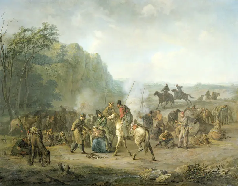 Kozakkennachtleger, 1813 Wall Art by Louis Moritz - High-Resolution Digital Print