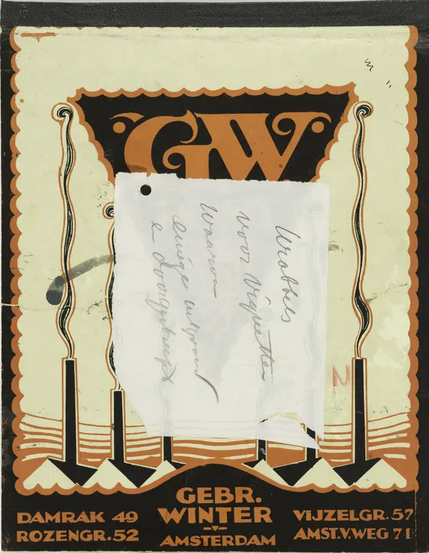 Krabbels voor vignetten in schetsblok met drie bladen Wall Art by Leo Gestel - High-Resolution Digital Print